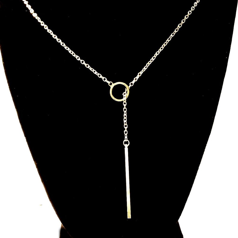 Silver Bar Discreet Day Lariat Necklace